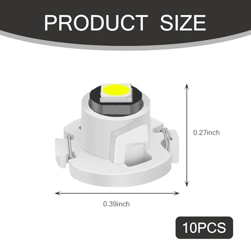 10 luces LED T4.2 para tablero automotriz, 12V, blancas miniatura 2
