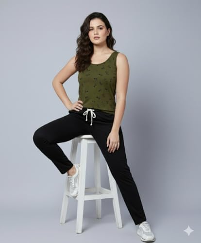 Image of DIAZ Women's Tank Top and Lower Set for Women | Stylish Cotton Co-Ord Set | Sleeveless Top & Jogger Lower for Women |Comfortable Stretchable Fabric 2-Piece Combo Set|women co ord set