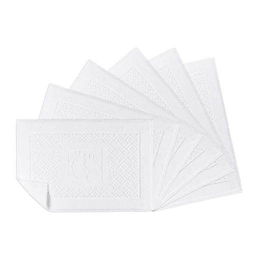 Bath Rug White Bathroom Floor Mats - Washable Bathtub Shower Sink Floor Towels - 100% Cotton Bath Mat Towels- Perfect for House Bath Hotels and Spa - White (6, White)