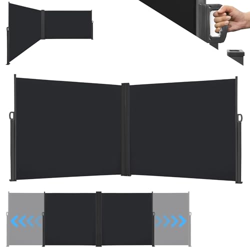 MAYTIIMO Doppelseitenmarkise Ausziehbar Seitenmarkise Sichtschutz...