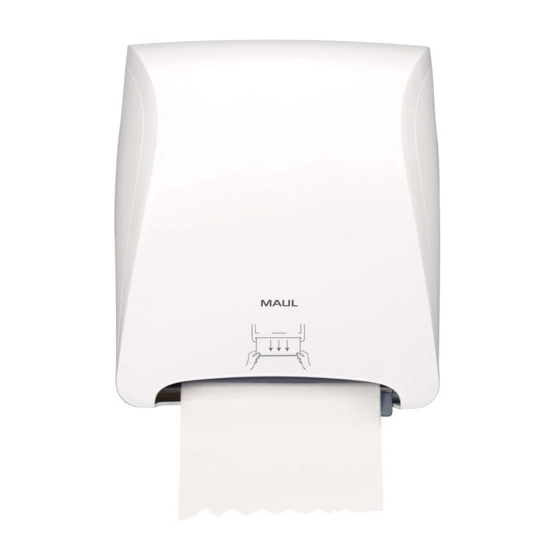 MAUL Dispensador toallas MAULcare Pared blanco para higiene diaria | ABS resistente a golpes, montaje sencillo, cierre con llave, formato compacto para baños y oficinas