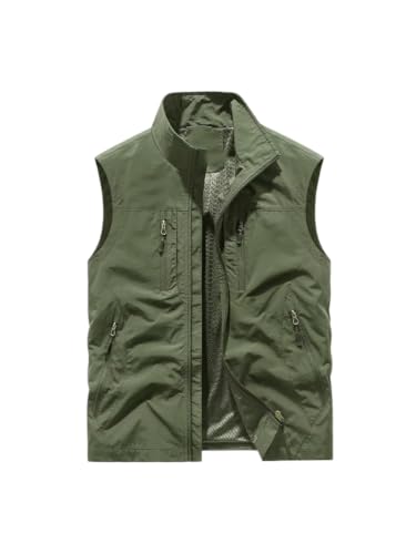 Chaleco de pesca para hombre reversible con multibolsillos para tiempo libre 3