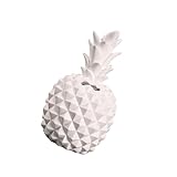 Parliky Resin Ananas Spardose Weiß Desktop Dekoration Kreative Münzbox Geld Aufbewahrungsdose Sparschwein Wohnkultur Geschenk