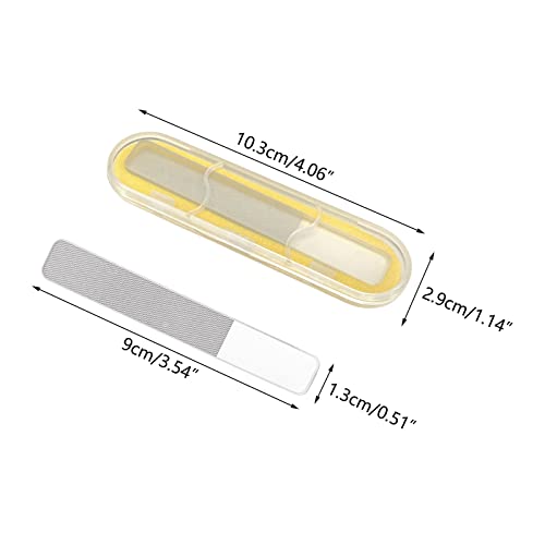 Nail File, 1 Pack Clear Glass Nail File With Yellow Box, Polished Nail File, Crystal Nail File For Salon And Home Use #TOP1