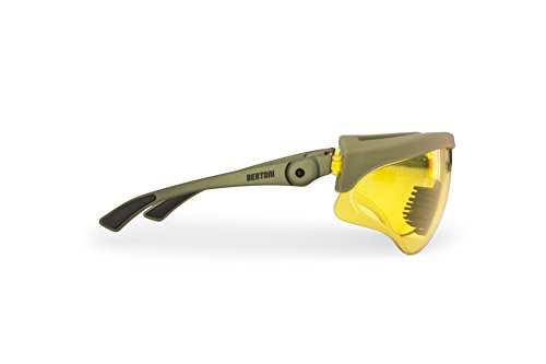Bertoni Shooting Glasses Shatterproof And Antifog Lens - Adjustable Lens' Angle - Af869 Italy - Tactical Safety Protective Glasses (Yellow Lens) #TOP2