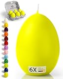 Kerzenfeld® Eierkerzen Pastellgrün 6 Stück, 60 x 45mm Premium Frühlingsdeko und Ostergeschenk, Handgetaucht und mit 7+ Stunden Brenndauer, Made in Germany - Unparfümiert und RAL-Zertifiziert