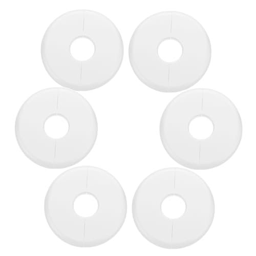 DONFAMDS 6個製 丸型壁穴カバー 蛇口 配管用割フランジ 装飾パイプカバー 電線 エアコン穴隠し対応 耐久性プラスチック 内径 バスルーム用