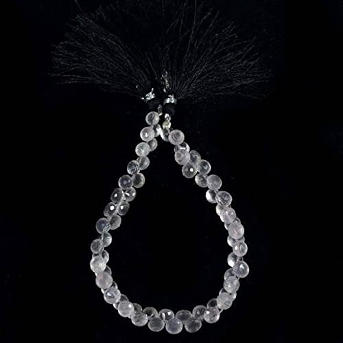 Perles de quartz rose naturel 4-5mm percées pour réparer et créer des bijoux