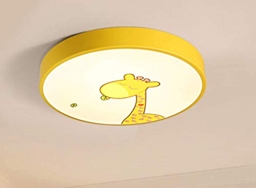 Lámpara De Techo Regulable Con Mando A Distancia Para Habitación Infantil,Plafón De Techo Infantil Cuarto,Lámpara De Dibujos Animados Lindo Macaron Simple Jirafa 40Cm Atenuación Continua