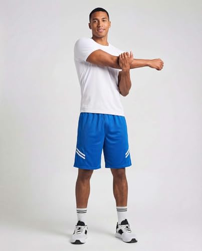 Image of Real Essentials 5 Pack: Men's 9 inch Mesh Shorts - Athletic Gym, Workout, Basketball, Running, Casual Lounge Activewear Pockets