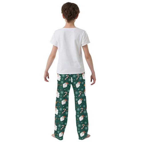 ZZKKO Christmas New Year Pattern Green Boys Pants for Kids Jogger Pants with Pockets S-XL3
