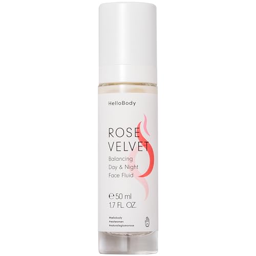 HelloBody Rose Velvet ausgleichendes Gesichtsfluid – Gesichtspflege für Mischhaut bis ölige Haut – leichtes Creme Serum für einen ebenmäßigen Teint