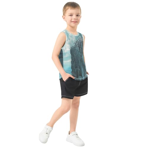 Boys Tank Top Shirts Penguin Ocean Landscapes Sleeveless T-Shirts Crew Neck for Kids Clothing Children4