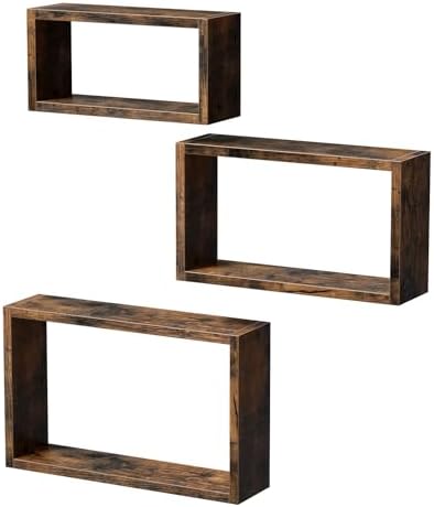 VASAGLE Étagères murales, Lot de 3, Étagères suspendues, Tablette...