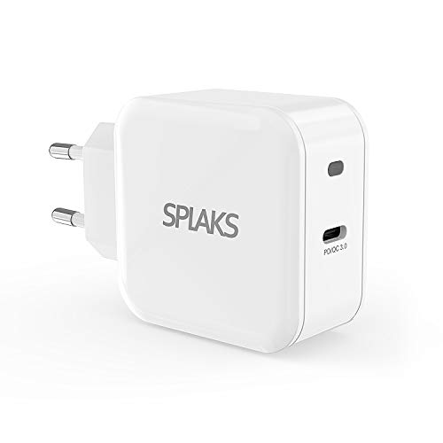 SPLAKS USB C Ladegerät 30W Power Delivery Schnellladegerät für iPhone SE 2020/11/11 Pro/XS/Max/XR/8/8 Plus/X iPad Pro/Air/Mini Macbook Air 2018/2019 Galaxy S10 Huawei Switch.usw