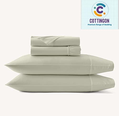 Image of Cottingon Rv King 72 X 80 4 Piece Bed Sheet Set for Campers, Luxury Soft Microfiber fits 6 to 10 Inches Deep RV Mattress, Ivory