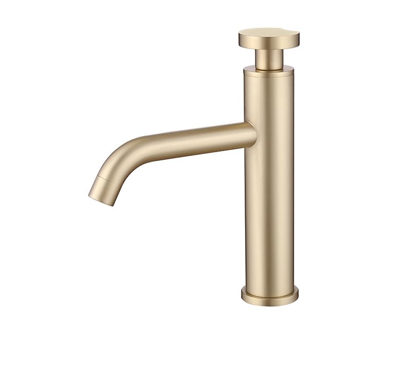 Lavabo simple en acier inoxydable or brossé pour une cuisine moderne élégante