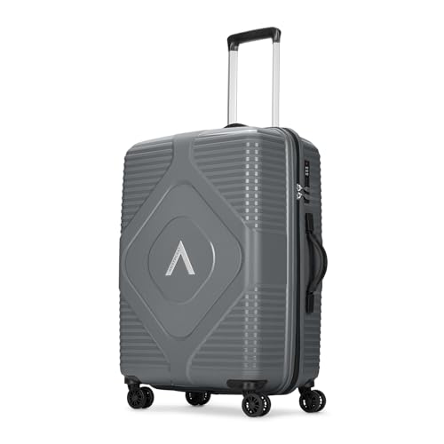 Image of Aristocrat Crystal Check-in Trolley Bag 66cm | Medium Hard Luggage | 8-Wheel Suitcase for Travel | Combination Lock with Anti-Theft Zipper | Polypropylene | 3 Years International Warranty (Grey)
