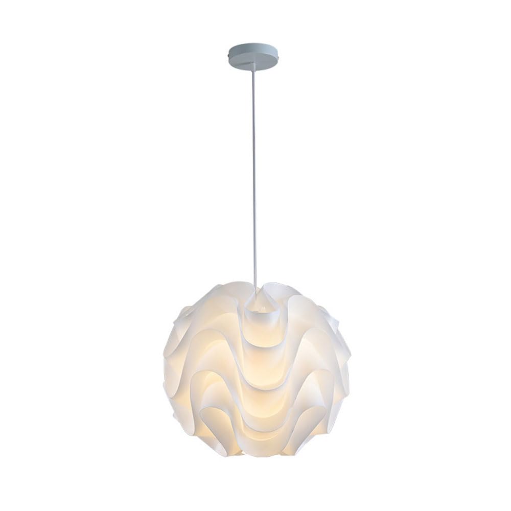 MODEBHD Modern Style Creative Pendant Light Fixture Hand Craft White Pendant Acrylic Shape Hanging Pendant Lamp E26 For Bar Restaurant Light Living Room (11.82in,White Light)