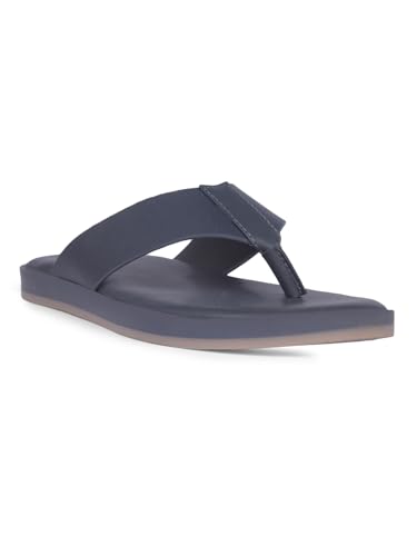 Image of Bata 8719 CHAD: Men's Blue Formal Thong Slip-On Slippers for Stylish Comfort
