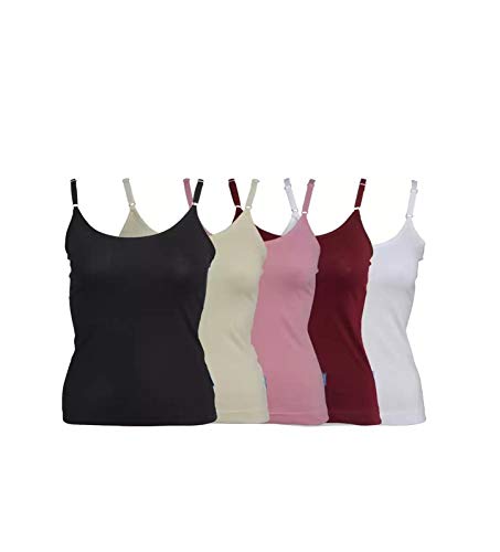 GMRWomen's Cotton Camisole (Multicolored) Pack of 5