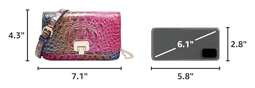Image of Makcr Joacbv Small Crocodile Crossbody Cell Phone Purse for women Vegan Leather Clutch Wallet with Leather Shoulder Strap | Small
