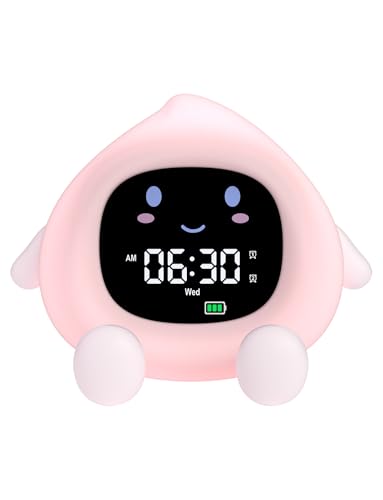 YISSVIC Sveglia Bambini Educativa con 2 Allarmi, Luminosità Regolabile, Formato 12/24h, Snooze e Luce Notturna 7 Colori...