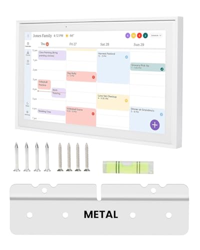 No-Stud, No-Drill Wall Mount for Skylight 15” Digital Calendar – Metal Mount – No-Drill Installation for Drywall – Includes Level & Mounting Kit - Accessories for Skylight Calendar