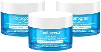Neutrogena Hydro Boost Facial Gel Cream for Extra Dry Skin – Hyaluronic Acid to Hydrate Skin, Gel Moisturizer, Pack of 3 (3x47ml)