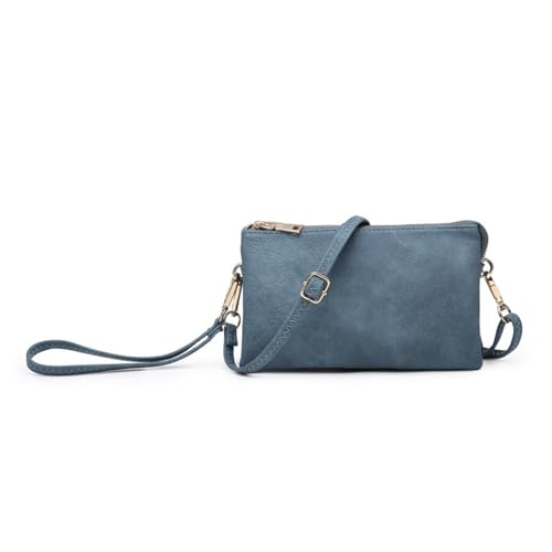 Image of JEN & CO. Riley Crossbody Bags for Women Vegan Leather Wristlet Clutch Wallet Purses Handbags with 2 Straps