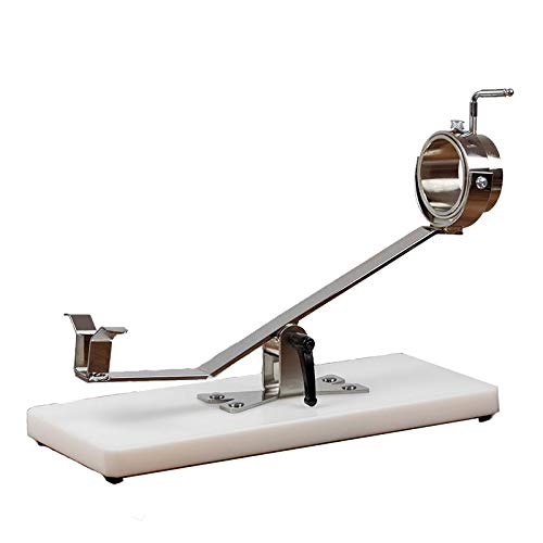 HIDALGO Support à jambon pivotant avec base en polyéthylène blanc et tête rotative en acier inoxydable