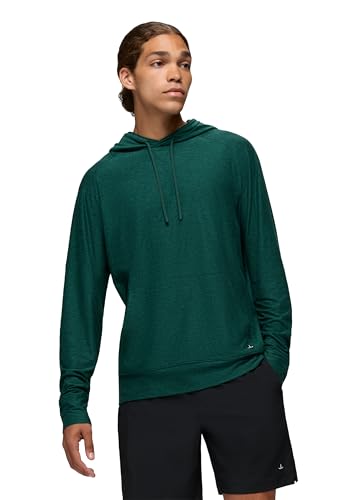 prAna Mens Altitude Tracker LT Hoodie, Root Green Heather, Large