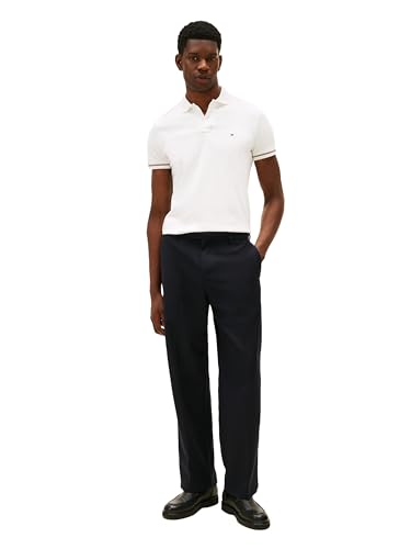 Image of Tommy Hilfiger Men's Short Sleeve Casual Polo Shirts in Slim Fit with Liquid Cotton and Cuff Designs