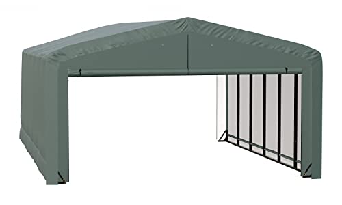 ShelterLogic ShelterTube Garage & Storage Shelter, 20' x 27' x 12' Heavy-Duty Steel Frame Wind and Snow-Load Rated Enclosure, Green -  SQAADD0104C02002712