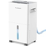 1500 Sq.ft Dehumidifier for Basement, PLUSCENT Max 21 Pint/Day Dehumidifiers for Home, Large Room, Bedroom with Drain Hose, Smart Humidity Control & Monitor, 3 Operation Modes, 24H Timer, Auto Defrost