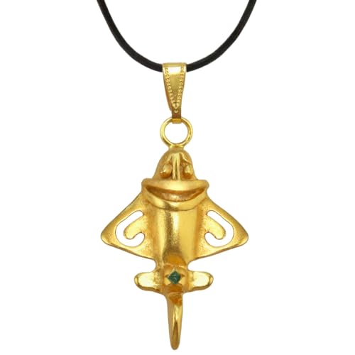 Image of Across The Puddle Colombian Emerald & Multi-Material Options | Quimbaya Flyer Pendant Necklace | Ancient Alien Golden Jets Collection