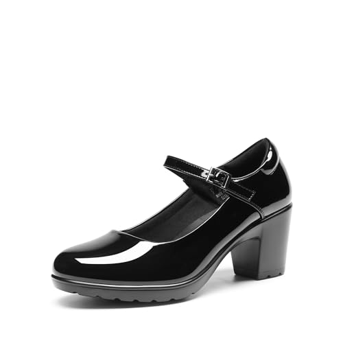 DREAM PAIRS Women's Chunky Low Block Heels Mary Jane Closed Toe Work Pumps Comfortable Round Toe...