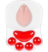 Tapete de rato com almofada de apoio de pulso, pata de gato apoios de pulso de silicone macio ergonómico bonito tapete de rato de...