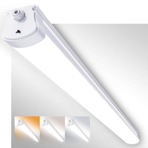 Fynokst Feuchtraumleuchte LED 120CM, 36W 3960LM LED Feuchtraumlampe, Verknüpfbar 3000K/4000K/6500K Deckenleuchte Röhre, IP65 Wasserfest Lampe Lichtleiste für Werkstattlampe Kellerlampe, 1 Stücke