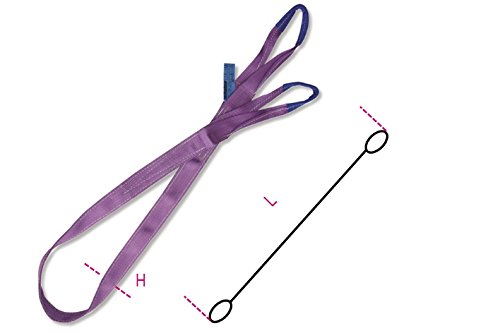 Beta 8150 T1 - L1 Lifting Web Sling, Two Layers with Reinforced Eyes High-Tenacity, Polyester Belt, 1 m Length, 0.03 m Width, Purple 1T