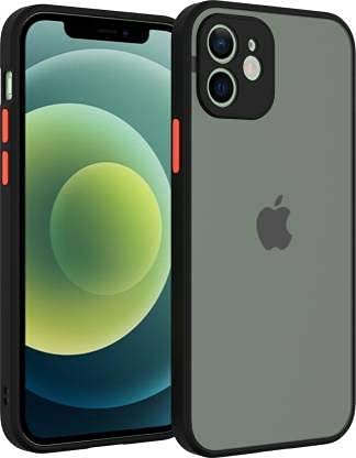 TRENDYTHINK Transparent Shockproof Camera Protection Smoke Cover Translucent Matte Soft TPU Pouch Case Smoke Case for (Black, I Phone 11)
