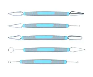 Fruit and Vegetable Carving Loop Tools 5PCS with Blue Handle