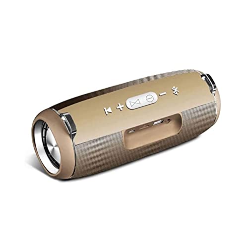 SMSOM Altavoces Bluetooth, Altavoz de Bluetooth inalámbrico portátil con Sonido estéreo de 15W, Bass Extra Activos, Emparejamiento de estéreo inalámbrico, Tiempo de Juego de 8hrs, Oro (Color : Gold)