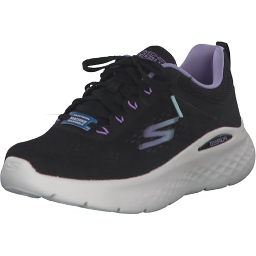 Skechers Go Run Lite, Scarpe da ginnastica Donna, Tessuto Nero Con Finiture Viola, 36 EU