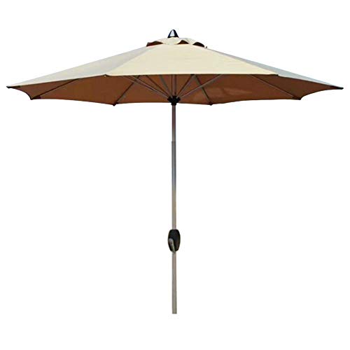 Parasol de jardin 2.7M en aluminium marron CLSDRZC avec manivelle