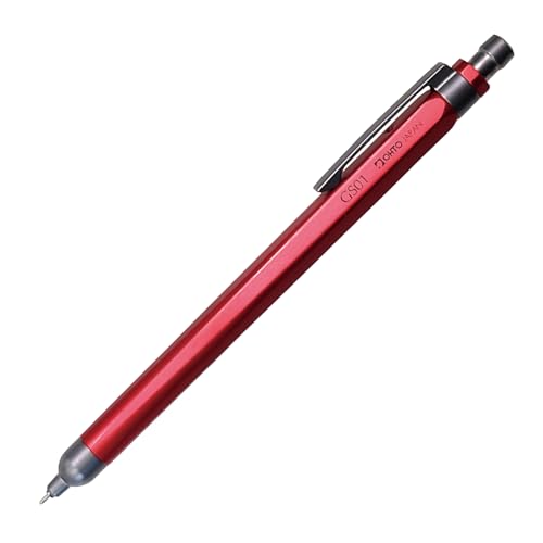 Image of OHTO GS01 Red Quick Dry Roller Gel Pen 0.5mm Needle Point Tip | Premium Aluminum Body, Refillable Black Ink Pen for Office, Journaling, Writing & Gifts | AP- Certified Japan