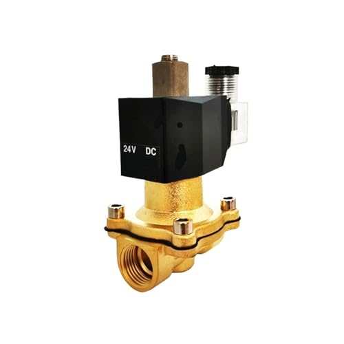 BDAYEK válvula solenoide Válvula solenoide de 1,5 Pulgadas 12v Normalmente Abierta DN40 110VAC 24VDC 24VAC Latón 1-10bar(150degree Centigrade,NPT 24VDC)