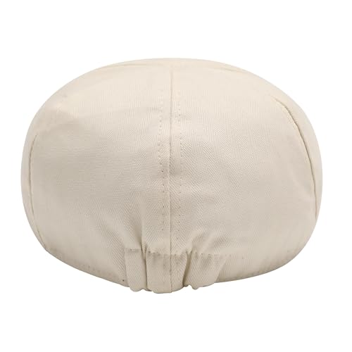 Image of ZLYC Men Cotton Flat Cap Summer Scally Ivy Gatsby Newsboy Beret Driver Cabbie Hunting Hat