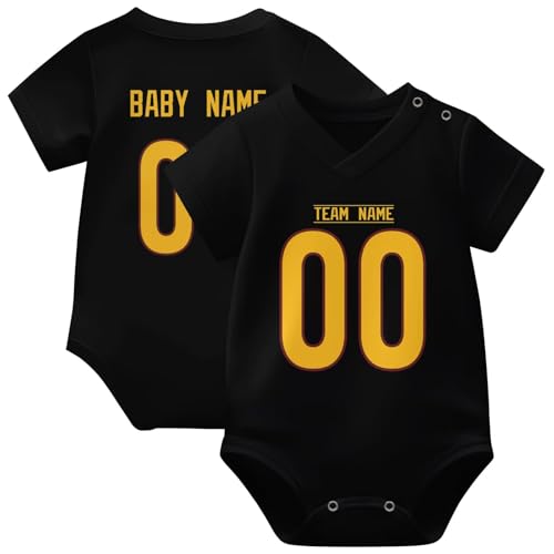 Image of KREDE Baby Clothes Unisex Bodysuit Jersey Style Custom Name Number for Baby Boys