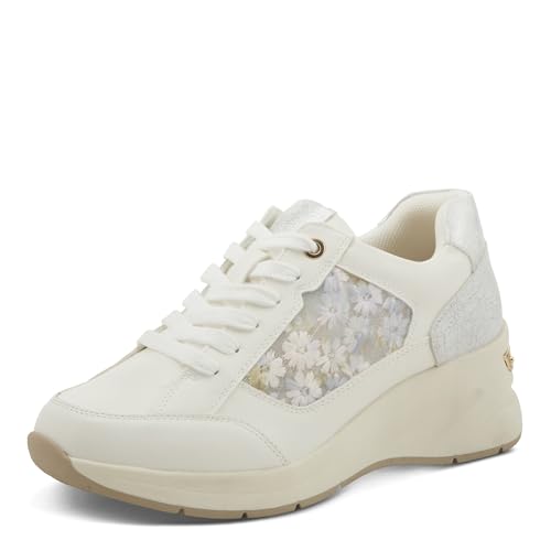 PATRIZIA Women's DELVINA Lace-Up Wedge Sneakers - Embroidered Mesh Side Panels with Cushioned Footbed